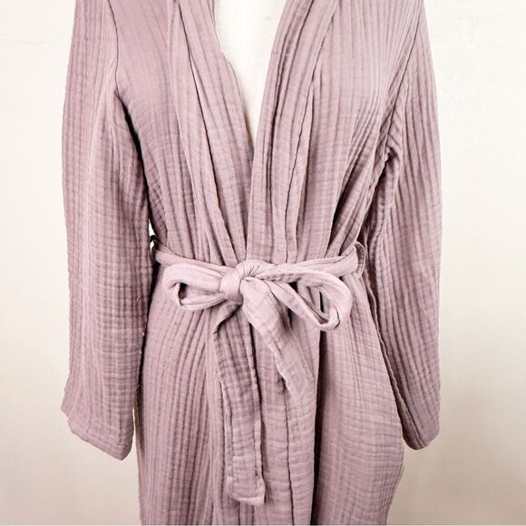 Parachute Organic Cotton Gauzy Brown Midi Robe Small - Picture 3 of 11